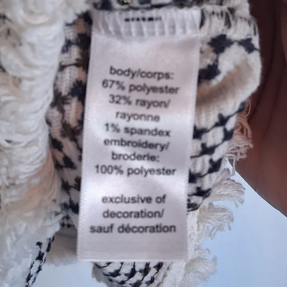 Maurices-Cream Camisole with Embroidered Accent And Fringe Hem. Size L - Picture 5 of 8